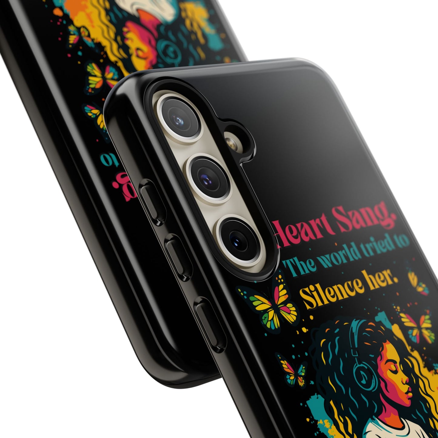 Her Heart Sang Phone Case — Artistic Empowerment Quote Cover, Motivational Gift for Women, Protective iPhone, Samsung, & Google Case