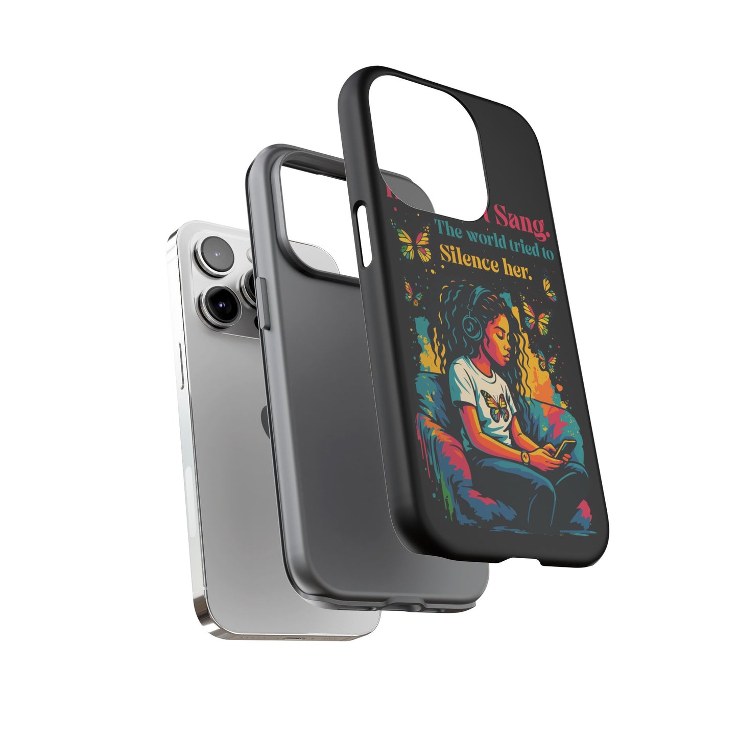 Her Heart Sang Phone Case — Artistic Empowerment Quote Cover, Motivational Gift for Women, Protective iPhone, Samsung, & Google Case