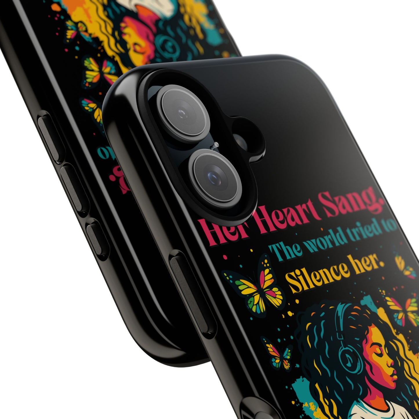 Her Heart Sang Phone Case — Artistic Empowerment Quote Cover, Motivational Gift for Women, Protective iPhone, Samsung, & Google Case