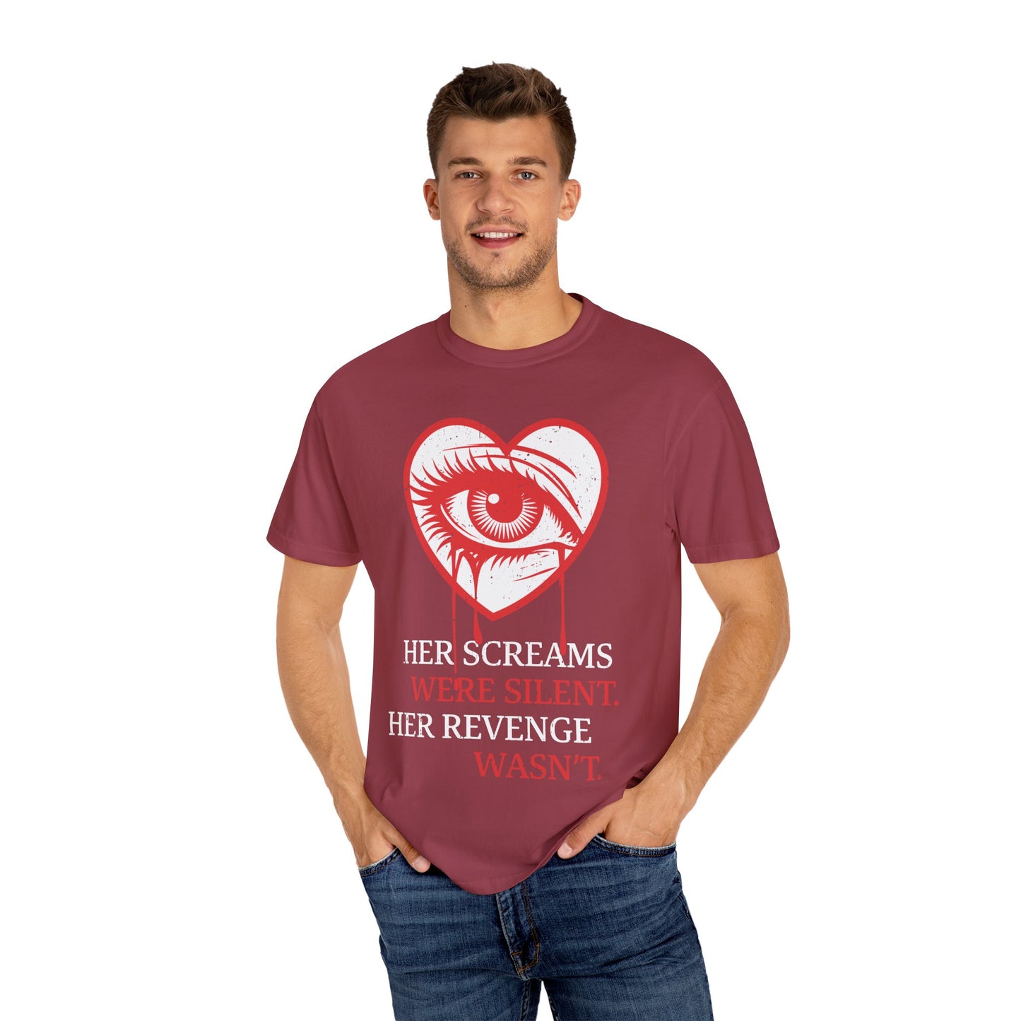 Her Screams Were Silent, Her Revenge Wasn't T-Shirt - Dark Feminine Power Unisex Graphic Tee, Bold Revenge Quote Shirt
