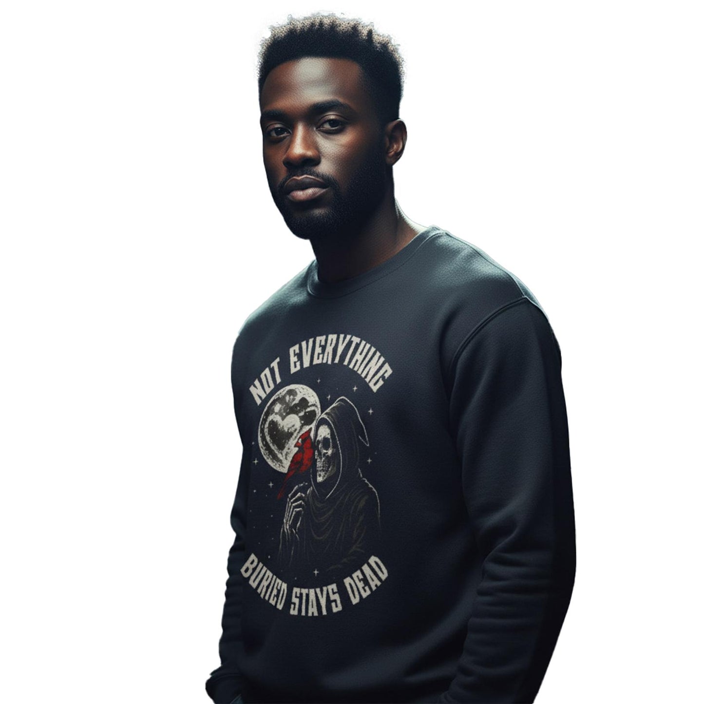 Not Everything Buried Stays Dead Unisex Lightweight Crewneck Sweatshirt — Dark Thriller-Inspired Statement Apparel