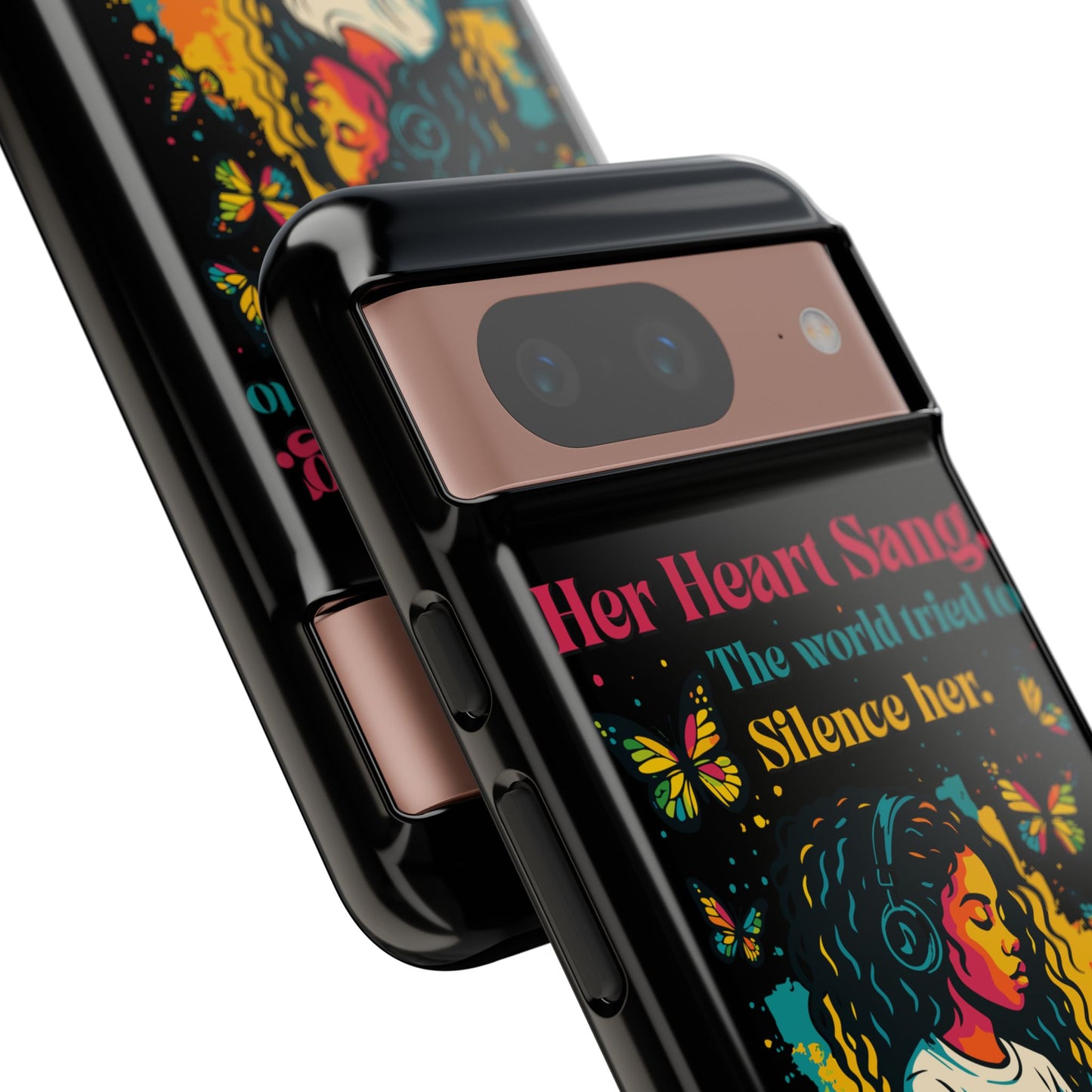 Her Heart Sang Phone Case — Artistic Empowerment Quote Cover, Motivational Gift for Women, Protective iPhone, Samsung, & Google Case