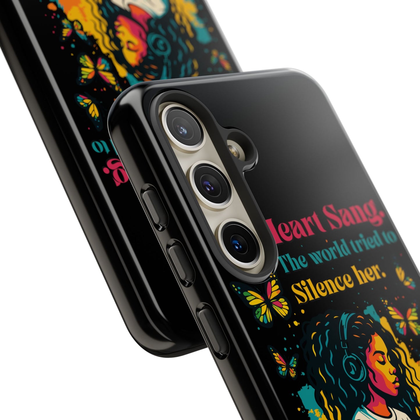 Her Heart Sang Phone Case — Artistic Empowerment Quote Cover, Motivational Gift for Women, Protective iPhone, Samsung, & Google Case