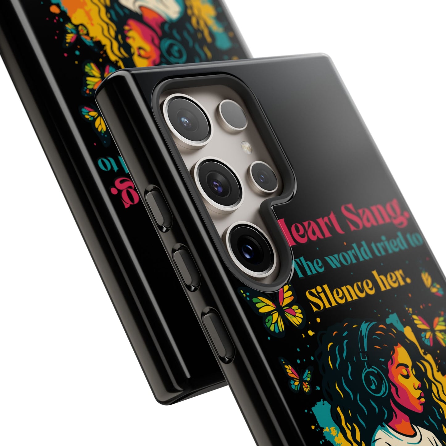 Her Heart Sang Phone Case — Artistic Empowerment Quote Cover, Motivational Gift for Women, Protective iPhone, Samsung, & Google Case