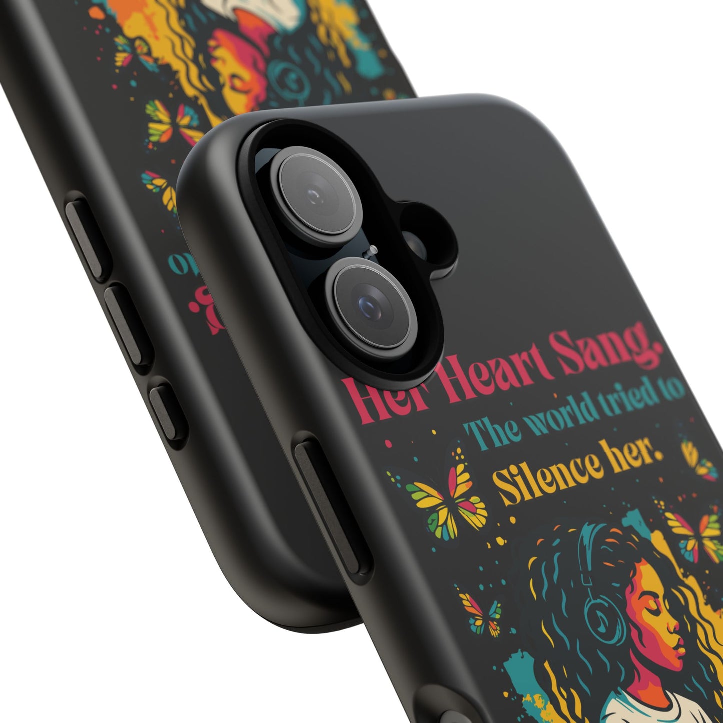 Her Heart Sang Phone Case — Artistic Empowerment Quote Cover, Motivational Gift for Women, Protective iPhone, Samsung, & Google Case