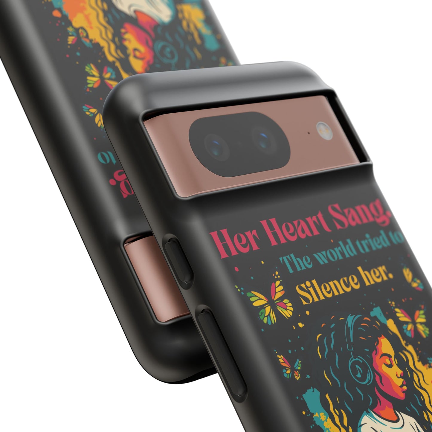 Her Heart Sang Phone Case — Artistic Empowerment Quote Cover, Motivational Gift for Women, Protective iPhone, Samsung, & Google Case