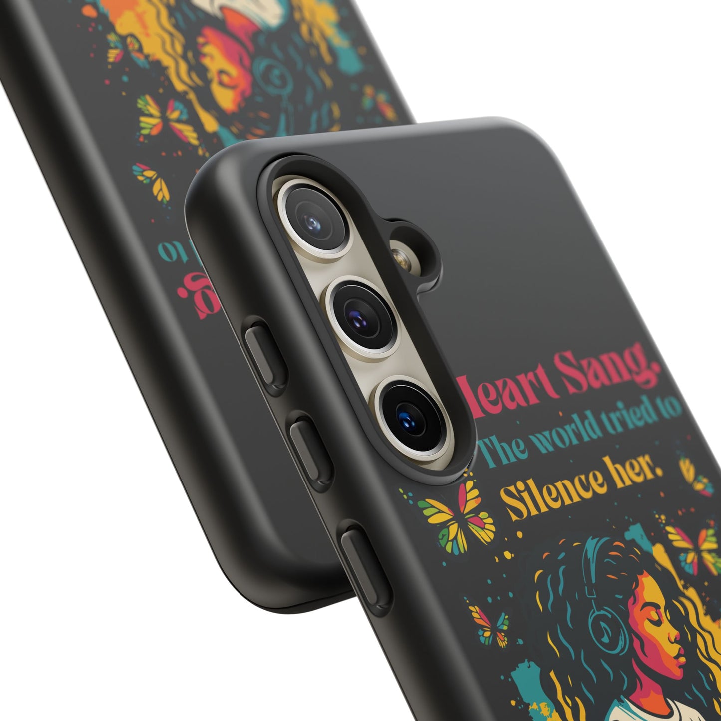 Her Heart Sang Phone Case — Artistic Empowerment Quote Cover, Motivational Gift for Women, Protective iPhone, Samsung, & Google Case
