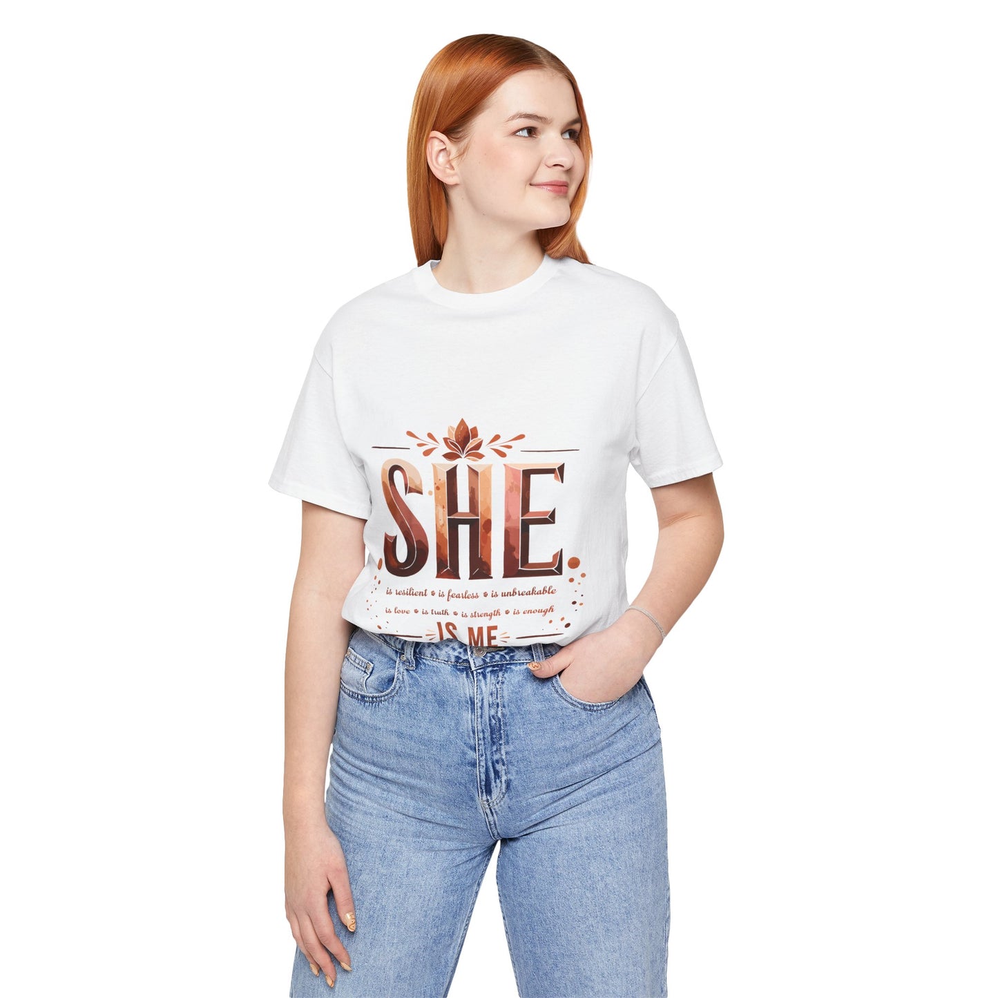 She Is Me Women’s Empowerment Tee | Resilient Strong & Conquered Shirt | Motivational Feminist Graphic Tee | Self-Love & Strength Gift for Her