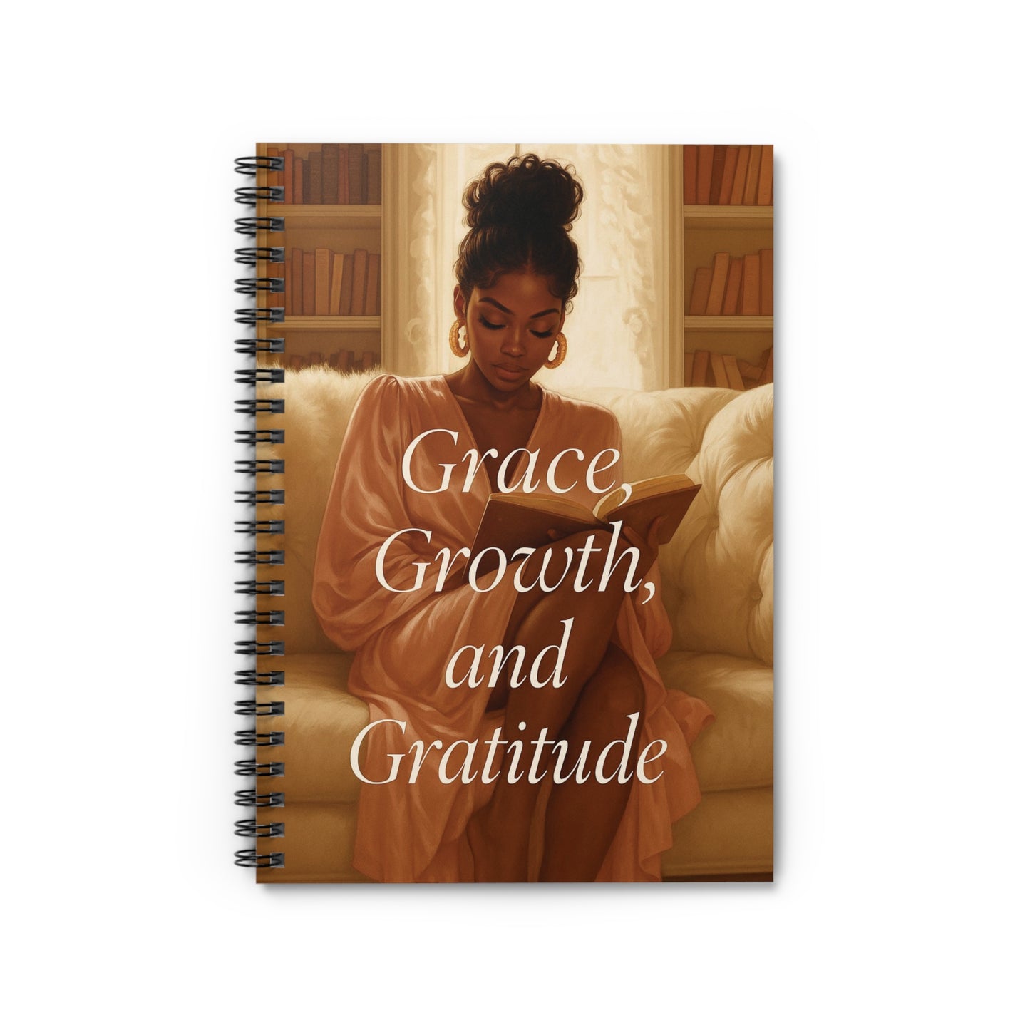 Grace, Growth, and Gratitude Spiral Notebook | Soft Girl Journal | Aesthetic Journal for Women | Daily Writing Notebook