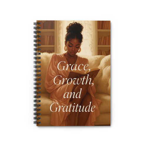 Grace, Growth, and Gratitude Spiral Notebook | Soft Girl Journal | Aesthetic Journal for Women | Daily Writing Notebook