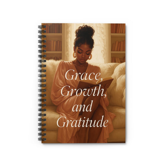 Grace, Growth, and Gratitude Spiral Notebook | Soft Girl Journal | Aesthetic Journal for Women | Daily Writing Notebook