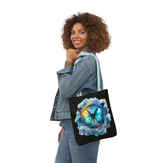 Echoes of Intrigue Butterfly Canvas Tote Bag Eco Friendly Reusable Shopper, Nature Lover Gift, Boho Style Accessory