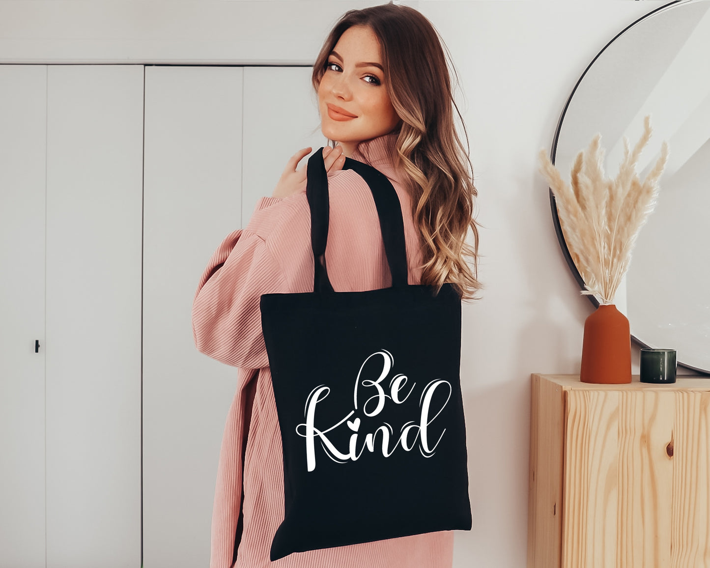 Be Kind Tote Bag Aesthetic Tote | Inspirational Quote Bag | Eco Friendly Reusable Shopping Bag | Positive Affirmation Gift for Her