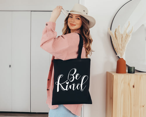 Be Kind Tote Bag Aesthetic Tote | Inspirational Quote Bag | Eco Friendly Reusable Shopping Bag | Positive Affirmation Gift for Her