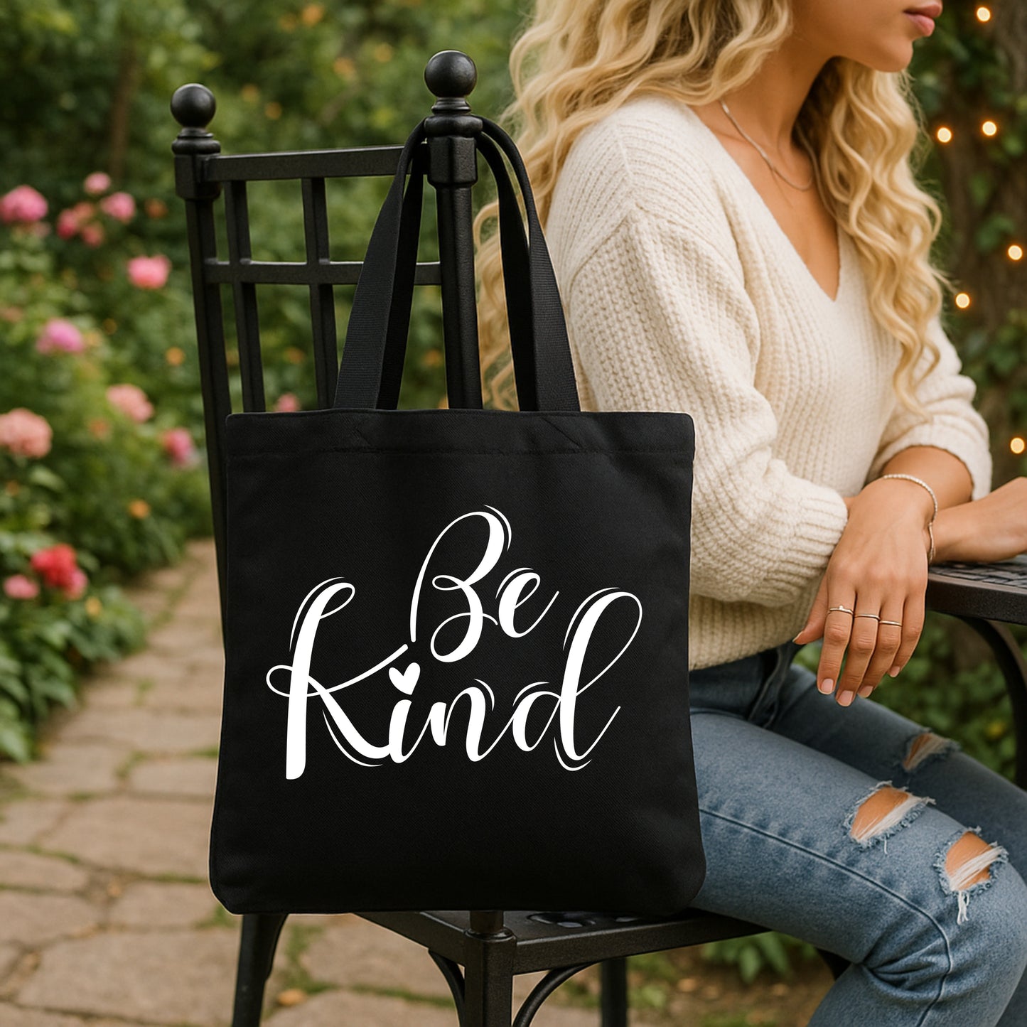 Be Kind Tote Bag Aesthetic Tote | Inspirational Quote Bag | Eco Friendly Reusable Shopping Bag | Positive Affirmation Gift for Her