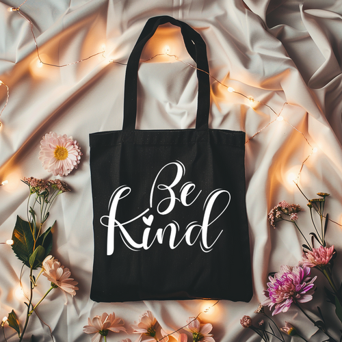 Be Kind Tote Bag Aesthetic Tote | Inspirational Quote Bag | Eco Friendly Reusable Shopping Bag | Positive Affirmation Gift for Her