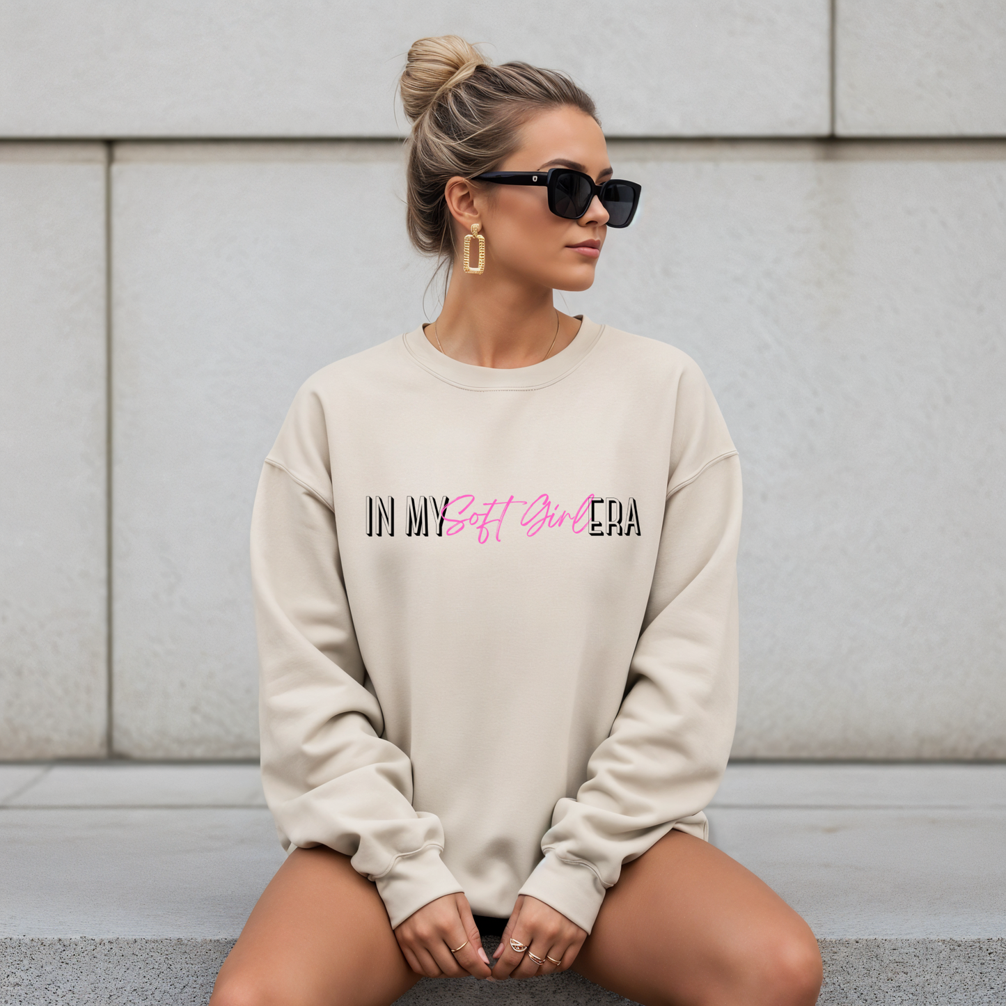 In My Soft Girl Era Sweatshirt Minimalist Aesthetic Pullover | Cute Girly Quote Sweater | Soft Girl Era Crewneck