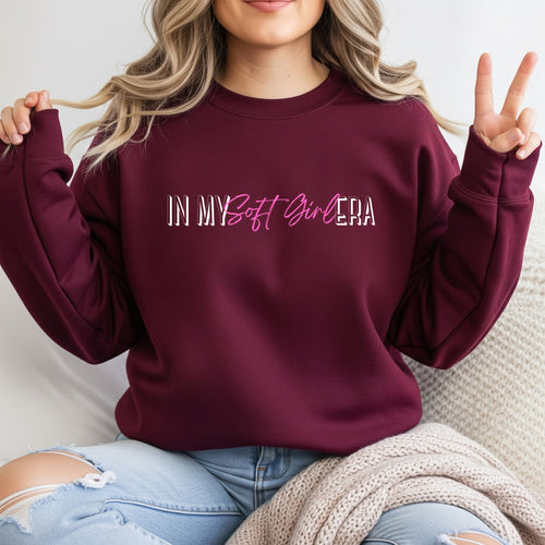 Soft Girl Era Sweatshirt | Cozy Feminine Crewneck | Aesthetic Women's Pullover for Everyday Comfort