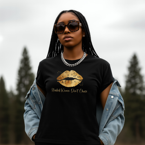 Gold Kiss Lips Tee | Gift for girlfriend| T-shirt For Wife | Empowerment Tee for Birthday