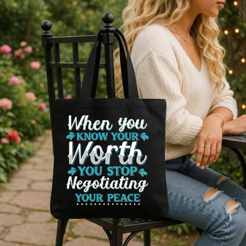 When You Know Your Worth You Stop Negotiating Your Peace Tote Bag