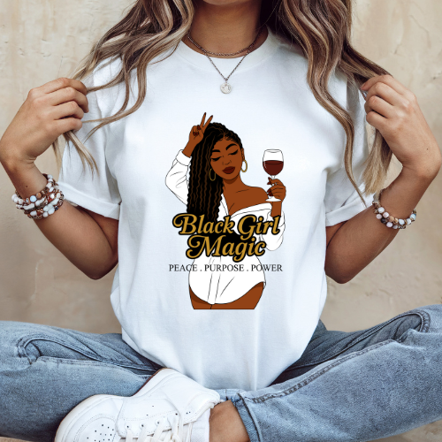 Black Girl Magic Graphic T-Shirt | Confidence Tee For Her| Women Empowerment Tee