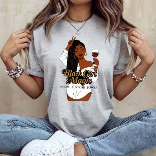 Black Girl Magic Graphic T-Shirt | Confidence Tee For Her| Women Empowerment Tee