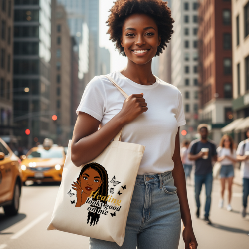 Healing Looks Good On Me Tote Bag | Selflove Journey Tote | Positivity Tote Bag