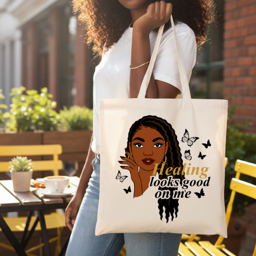 Healing Looks Good On Me Tote Bag | Selflove Journey Tote | Positivity Tote Bag