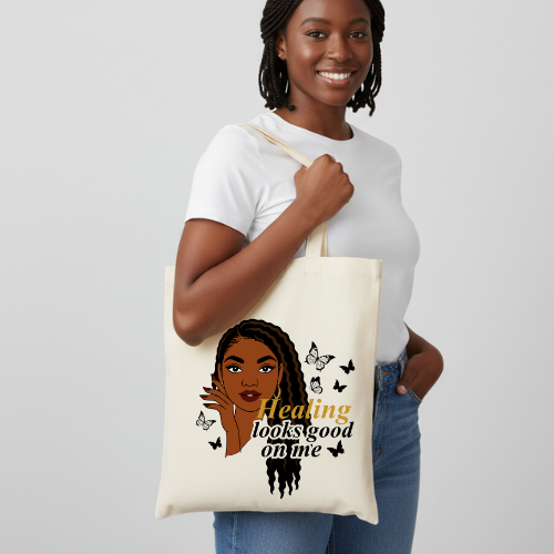Healing Looks Good On Me Tote Bag | Selflove Journey Tote | Positivity Tote Bag