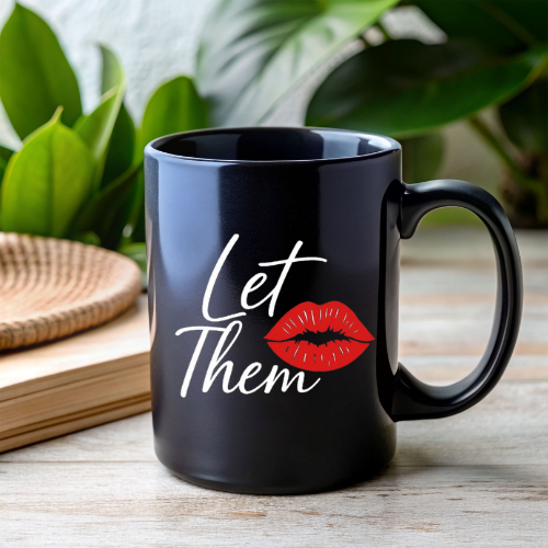 Let Them Mug| Stylish Coffee Mug | Black Ceramic Mug