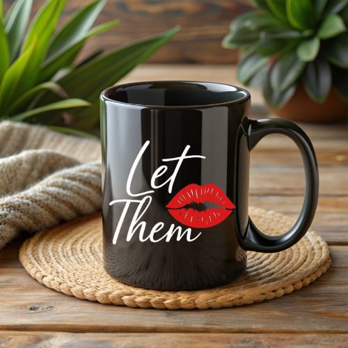 Let Them Mug| Stylish Coffee Mug | Black Ceramic Mug