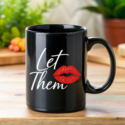 Let Them Mug| Stylish Coffee Mug | Black Ceramic Mug