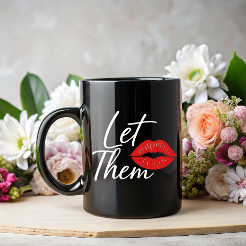 Let Them Mug| Stylish Coffee Mug | Black Ceramic Mug