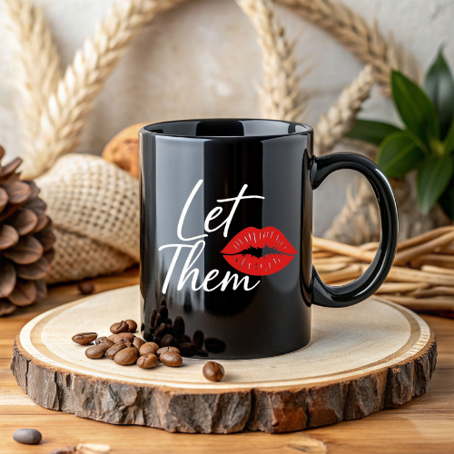 Let Them Mug| Stylish Coffee Mug | Black Ceramic Mug
