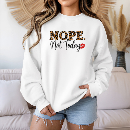 Nope. Not Today Shirt | Cheetah Print Quote Tee | Self Care Mood Shirt | Boundaries Sweatshirt | Gift for Her