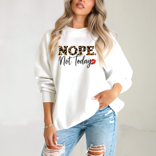 Nope. Not Today Shirt | Cheetah Print Quote Tee | Self Care Mood Shirt | Boundaries Sweatshirt | Gift for Her