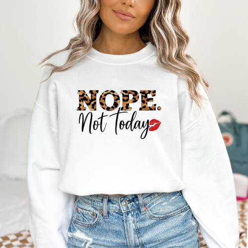 Nope. Not Today Shirt | Cheetah Print Quote Tee | Self Care Mood Shirt | Boundaries Sweatshirt | Gift for Her