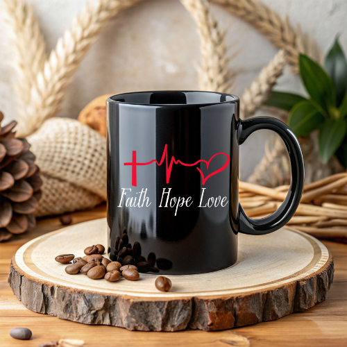 Faith, Hope and Love Mug | Gift for Lover | Inspirational Faith Mug | Hope Mug