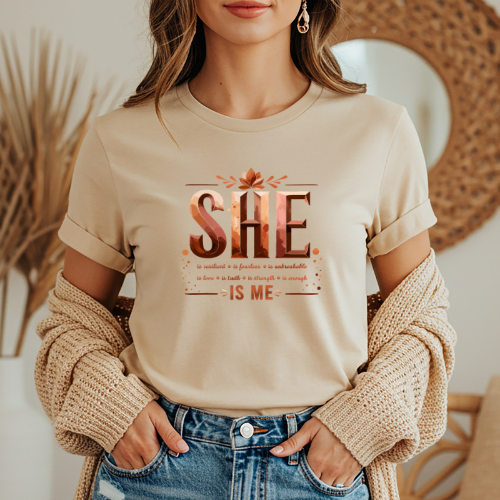 She Is Me Empowerment Women Tee | Self Love Feminist Shirt | Motivational Apparel