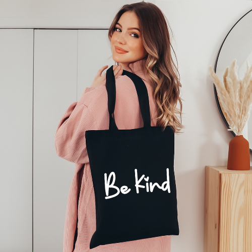 Be Kind Tote Bag | Canvas Tote Bag | Inspirational Tote |  Kindness Quote Bag | Eco-friendly Tote, Positive Message Bag