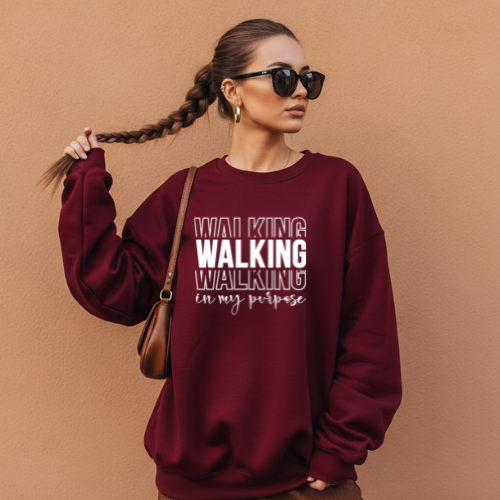 Walking in My Purpose Crewneck Sweatshirt | Anniversary Gift For Lover