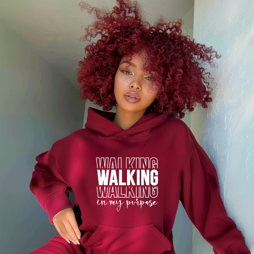 Walking In My Purpose Hoodie | Inspirational Faith Hoodie | Christian Inspired Pullover | Anniversary Gift For Lover