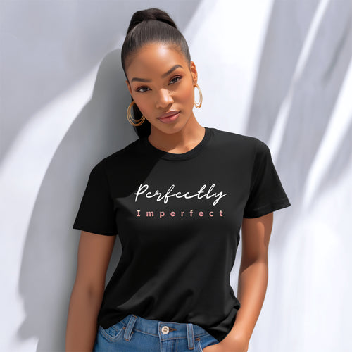 Perfectly Imperfect Shirt | Self Love Graphic Tee for Women | Minimalist Affirmation T-Shirt | Mental Health Shirt | Soft Aesthetic Tee
