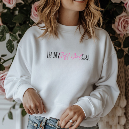 In My Soft Girl Era Cropped Sweatshirt | Feminine Cozy Fashion Aesthetic Top