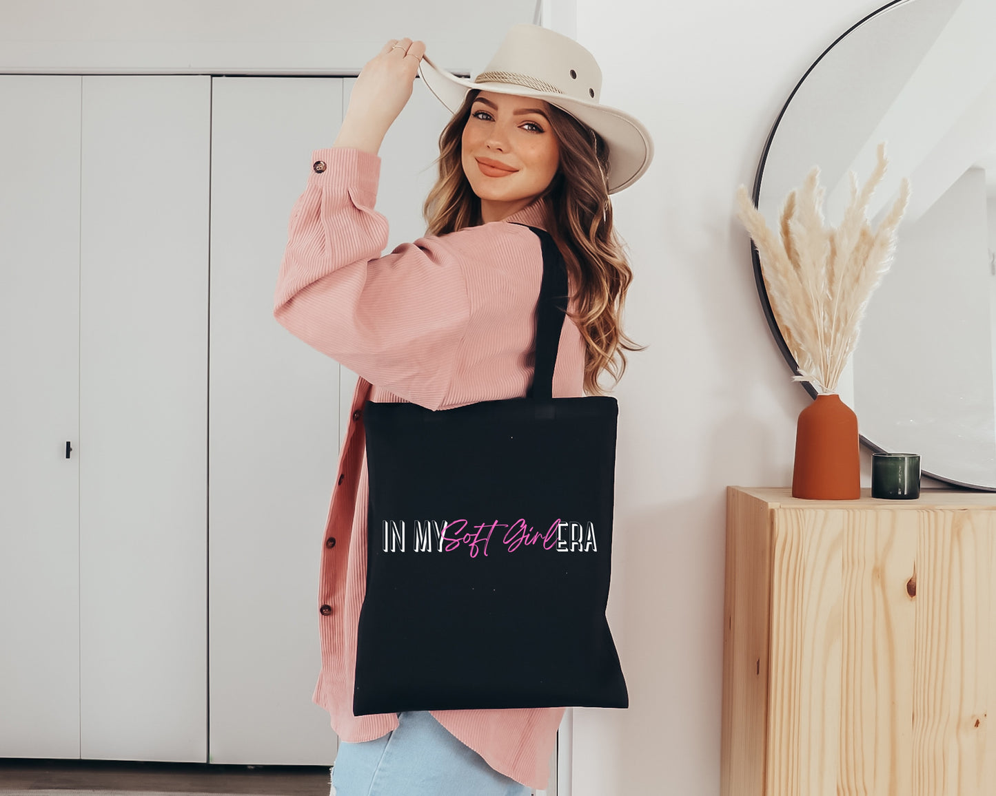 In My Soft Girl Era Tote Bag | Self Love Healing Aesthetic | Feminine Everyday Canvas Bag