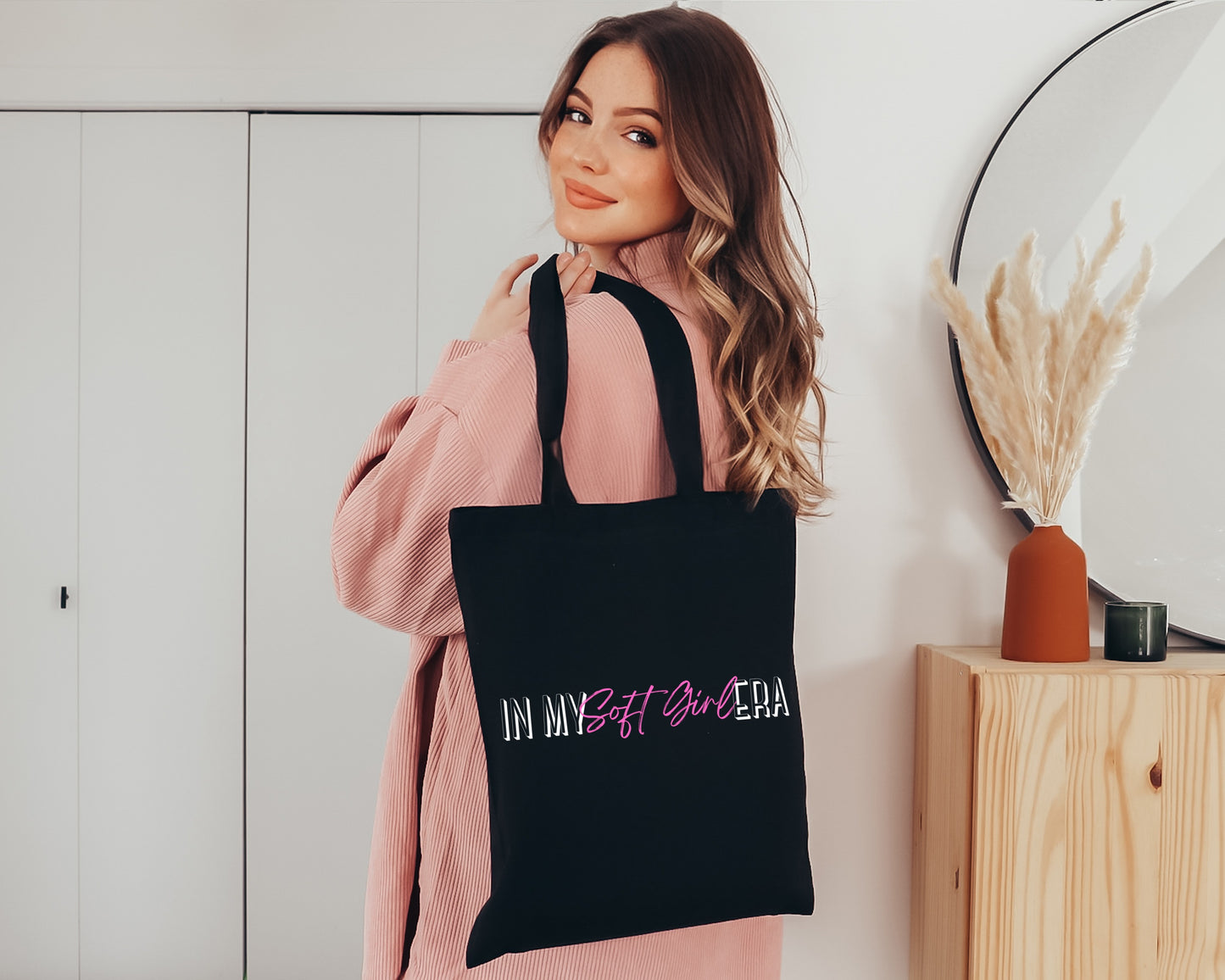 In My Soft Girl Era Tote Bag | Self Love Healing Aesthetic | Feminine Everyday Canvas Bag