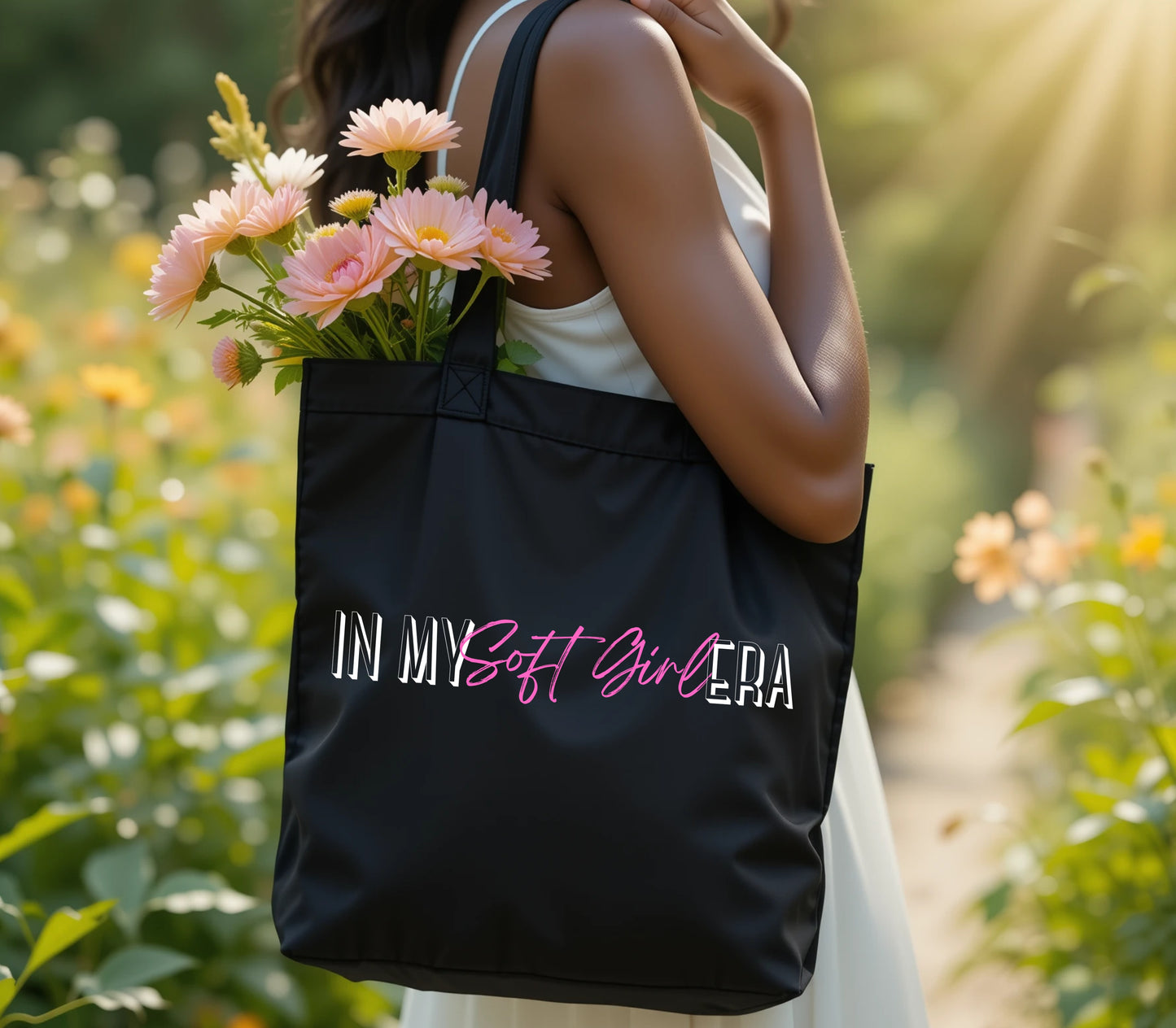 In My Soft Girl Era Tote Bag | Self Love Healing Aesthetic | Feminine Everyday Canvas Bag