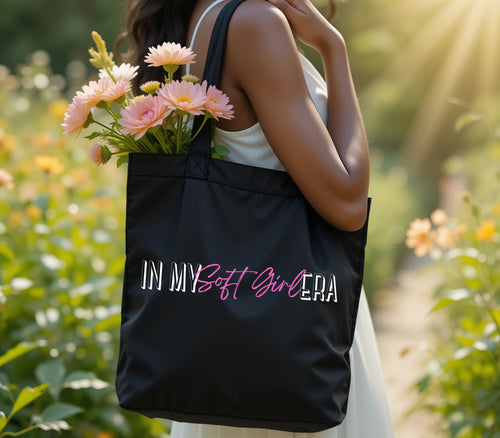 In My Soft Girl Era Tote Bag | Self Love Healing Aesthetic | Feminine Everyday Canvas Bag