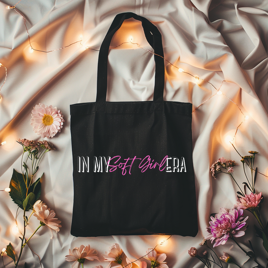In My Soft Girl Era Tote Bag | Self Love Healing Aesthetic | Feminine Everyday Canvas Bag