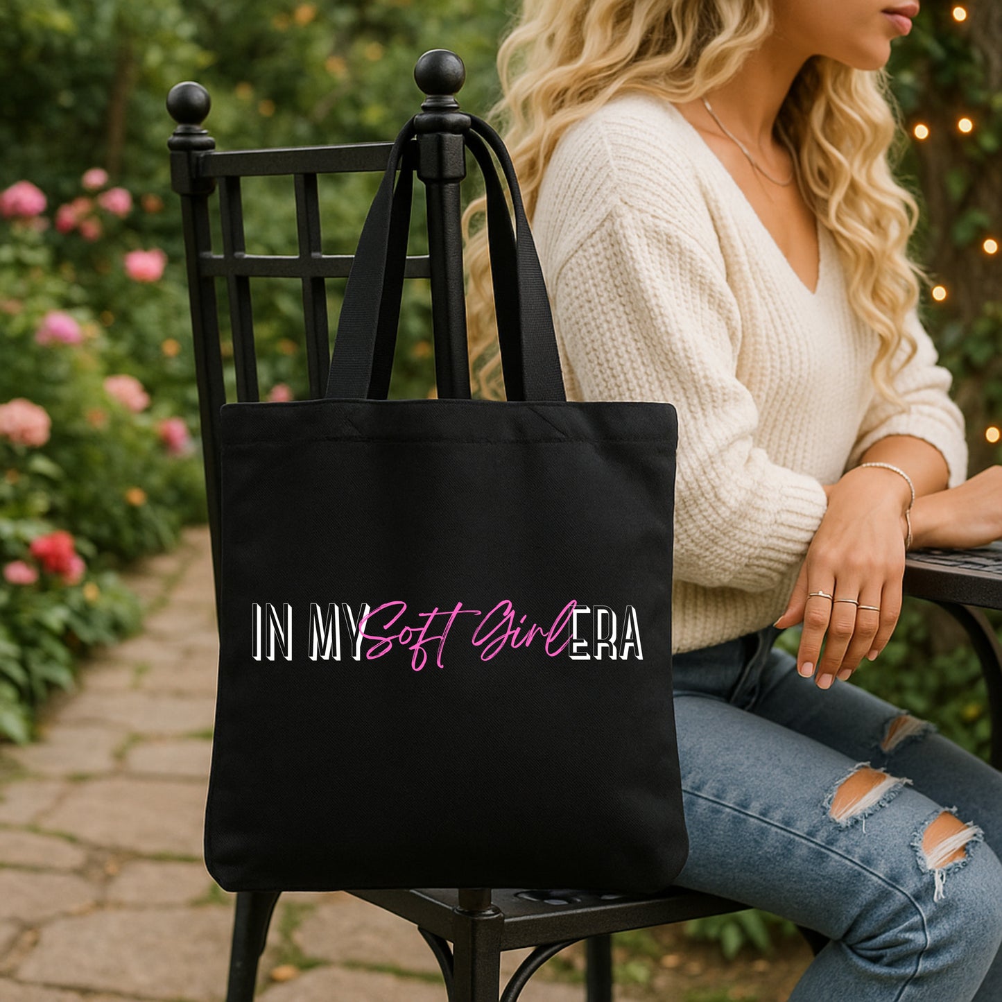 In My Soft Girl Era Tote Bag | Self Love Healing Aesthetic | Feminine Everyday Canvas Bag